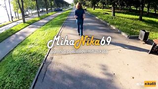 Пикапер подцепил русскую кралю Mihanika 69 в парке во время прогулки